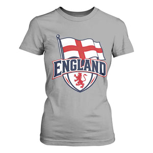 England Patriotic Crest St George Cross Flag Graphic T Shirt For Women English Lion Crest Heritage Pride Souvenir TS02 Sport Gray Print Your Wear