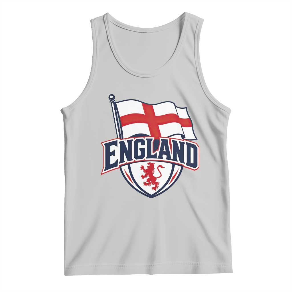 England Patriotic Crest St George Cross Flag Graphic Tank Top English Lion Crest Heritage Pride Souvenir TS02 Ash Print Your Wear