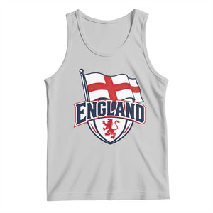 England Patriotic Crest St George Cross Flag Graphic Tank Top English Lion Crest Heritage Pride Souvenir TS02 Ash Print Your Wear