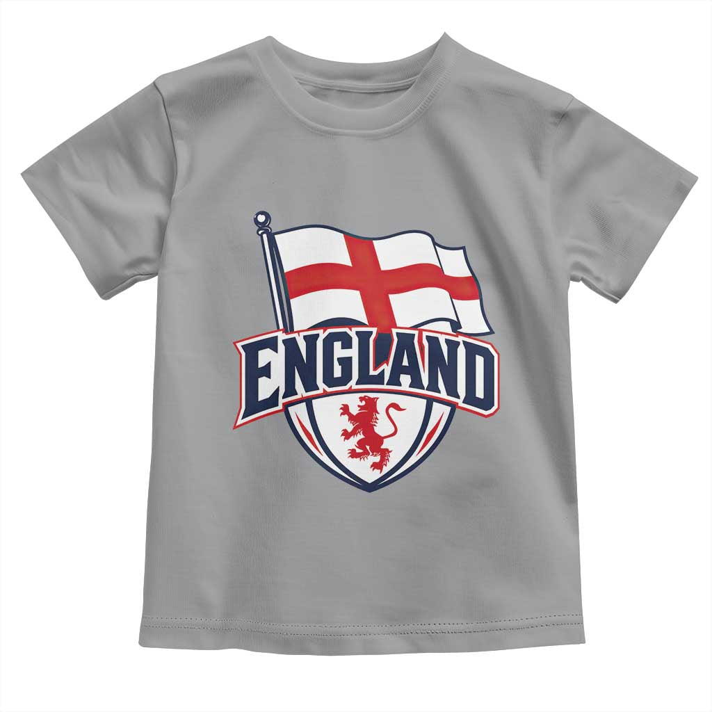 England Patriotic Crest St George Cross Flag Graphic Toddler T Shirt English Lion Crest Heritage Pride Souvenir TS02 Sport Gray Print Your Wear