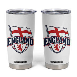 England Patriotic Crest St George Cross Flag Graphic Tumbler Cup English Lion Crest Heritage Pride Souvenir TS02 White Print Your Wear