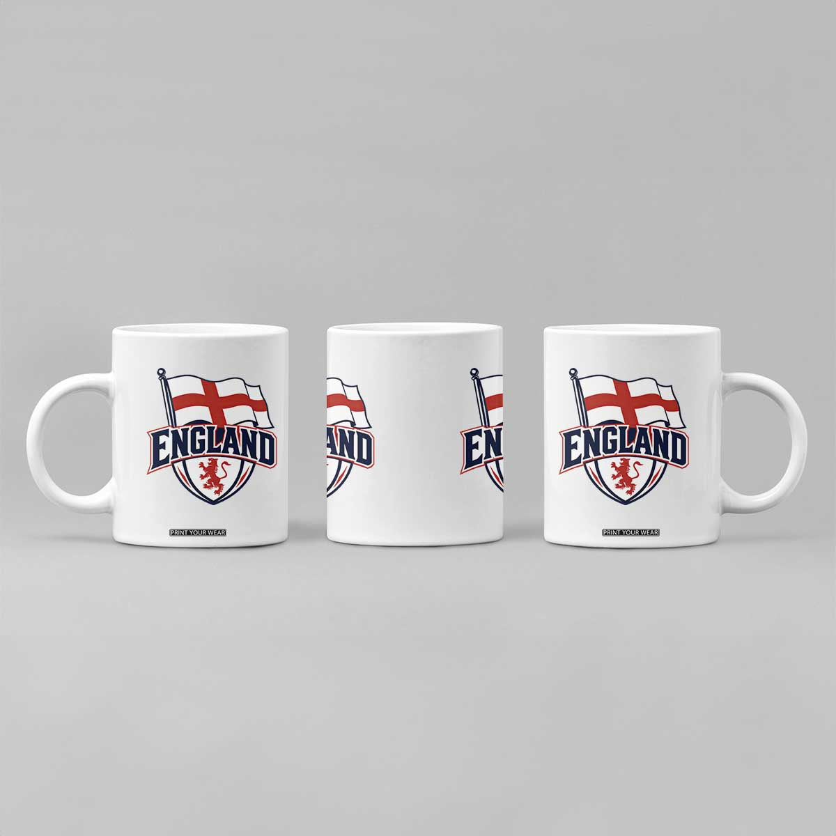 England Patriotic Crest St George Cross Flag Graphic Coffee Mug English Lion Crest Heritage Pride Souvenir TS02 Print Your Wear
