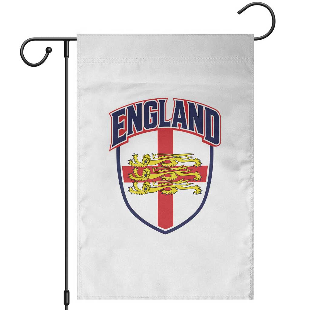 England Flag Lion Crest St George Cross Shield Crest Garden Flag Vintage Patriotic English Sport Fan Graphic TS02 White Print Your Wear
