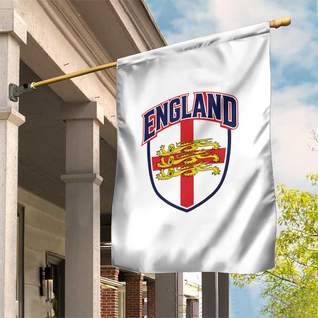 England Flag Lion Crest St George Cross Shield Crest Garden Flag Vintage Patriotic English Sport Fan Graphic TS02 Print Your Wear