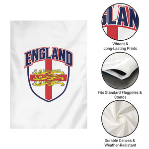 England Flag Lion Crest St George Cross Shield Crest Garden Flag Vintage Patriotic English Sport Fan Graphic TS02 Print Your Wear