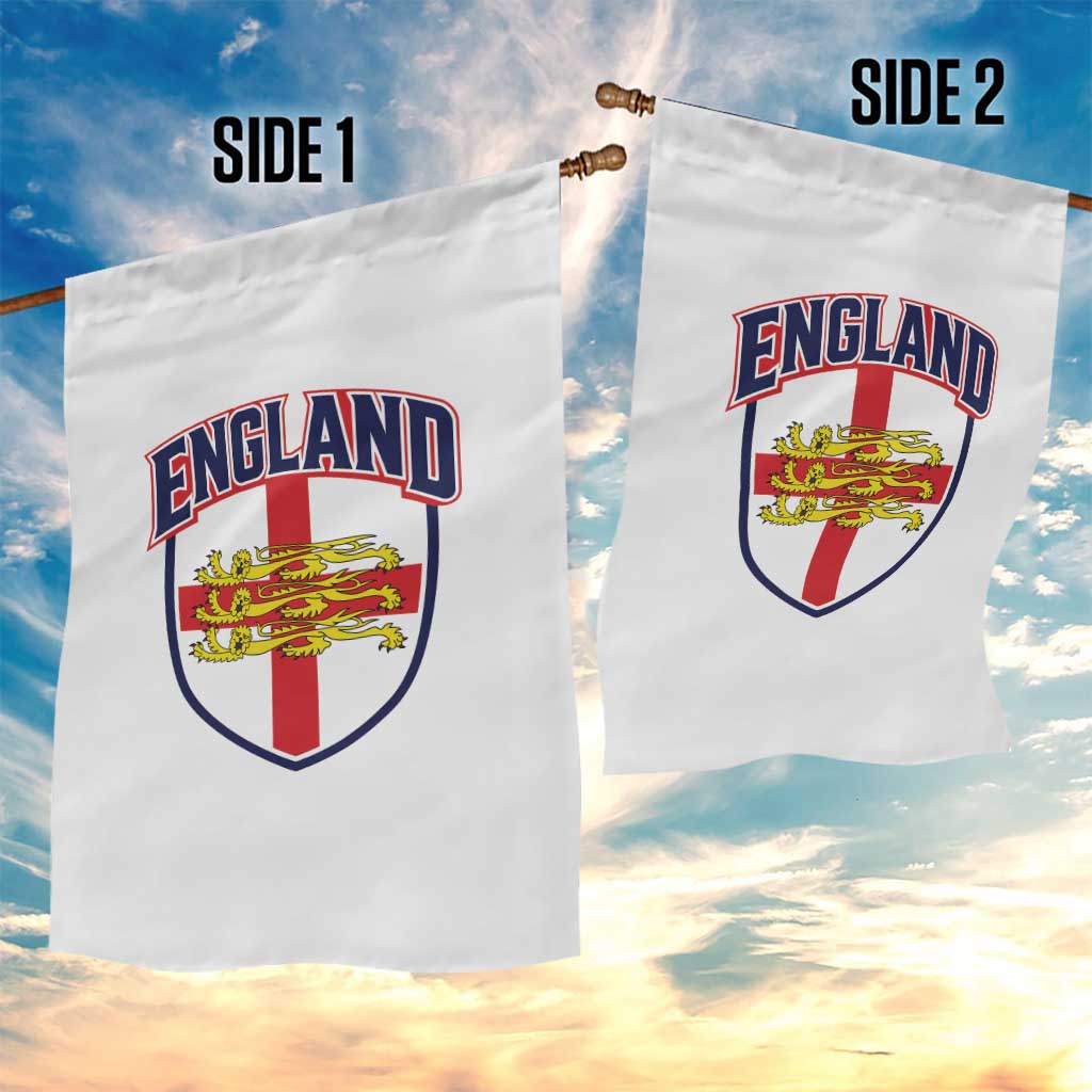England Flag Lion Crest St George Cross Shield Crest Garden Flag Vintage Patriotic English Sport Fan Graphic TS02 Print Your Wear