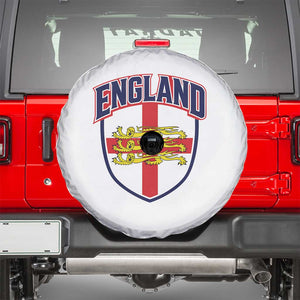 England Flag Lion Crest St George Cross Shield Crest Spare Tire Cover Vintage Patriotic English Sport Fan Graphic TS02 White Print Your Wear
