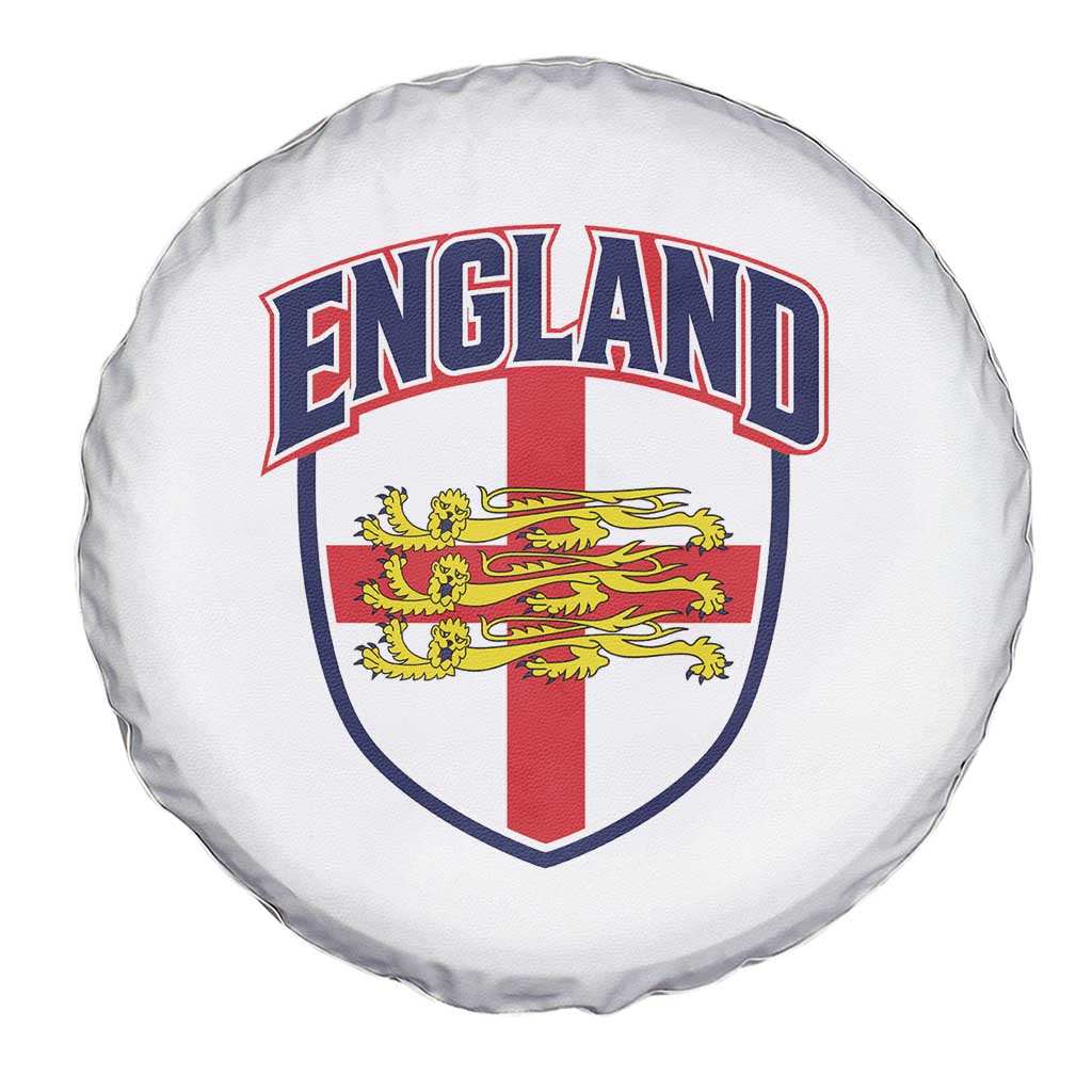 England Flag Lion Crest St George Cross Shield Crest Spare Tire Cover Vintage Patriotic English Sport Fan Graphic TS02 Print Your Wear