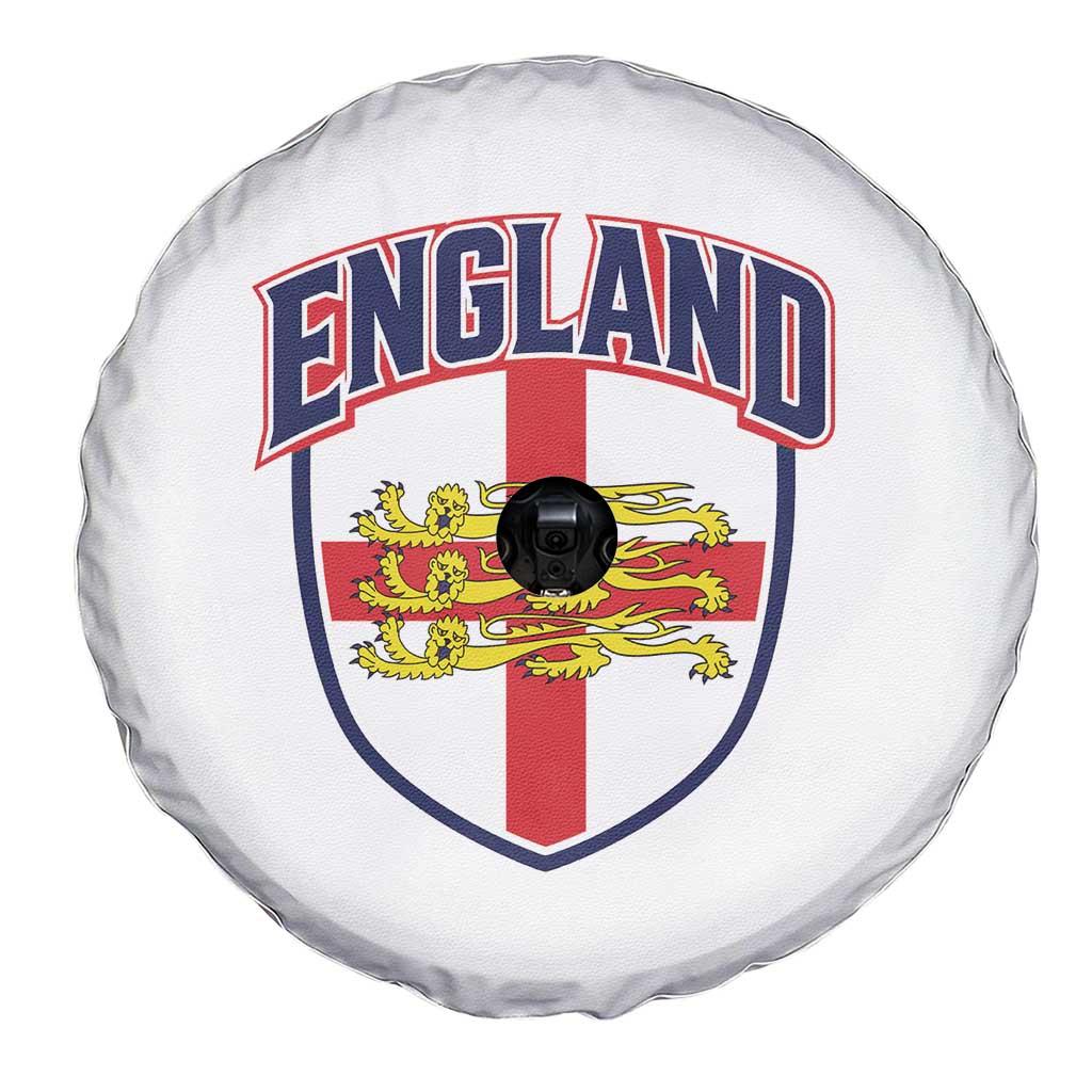 England Flag Lion Crest St George Cross Shield Crest Spare Tire Cover Vintage Patriotic English Sport Fan Graphic TS02 Print Your Wear
