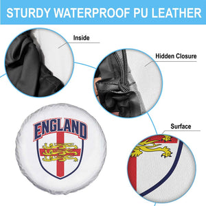 England Flag Lion Crest St George Cross Shield Crest Spare Tire Cover Vintage Patriotic English Sport Fan Graphic TS02 Print Your Wear