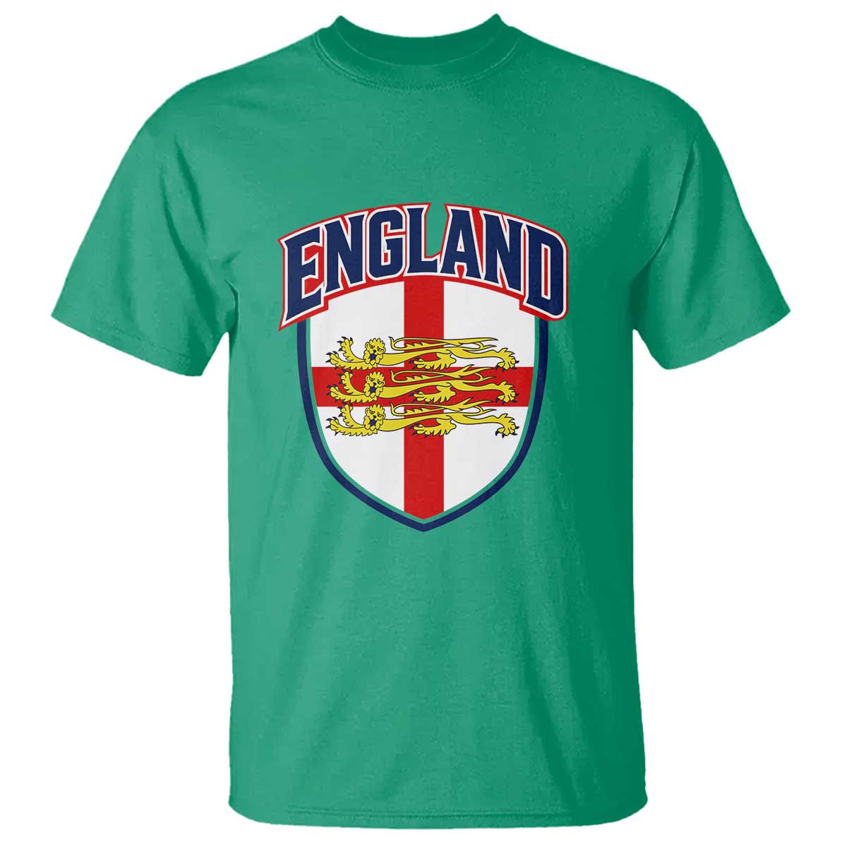 England Flag Lion Crest St George Cross Shield Crest T Shirt Vintage Patriotic English Sport Fan Graphic TS02 Irish Green Print Your Wear