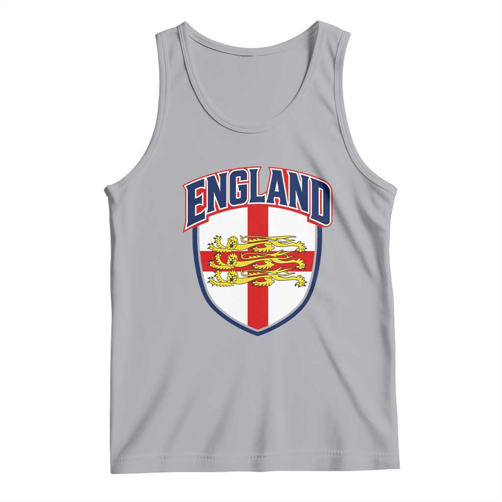 England Flag Lion Crest St George Cross Shield Crest Tank Top Vintage Patriotic English Sport Fan Graphic TS02 Athletic Heather Print Your Wear