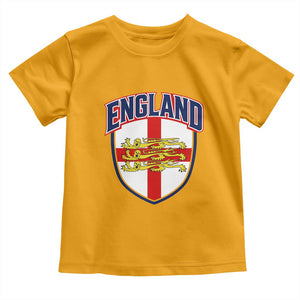 England Flag Lion Crest St George Cross Shield Crest Toddler T Shirt Vintage Patriotic English Sport Fan Graphic TS02 Gold Print Your Wear