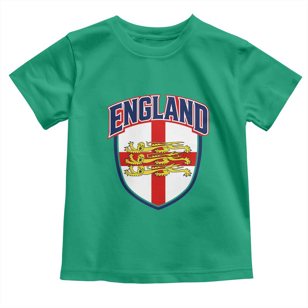 England Flag Lion Crest St George Cross Shield Crest Toddler T Shirt Vintage Patriotic English Sport Fan Graphic TS02 Irish Green Print Your Wear