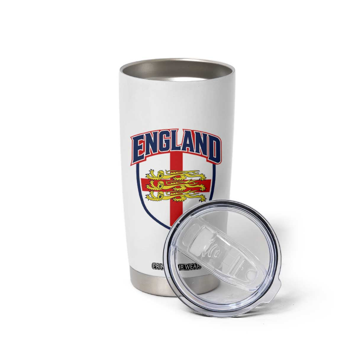 England Flag Lion Crest St George Cross Shield Crest Tumbler Cup Vintage Patriotic English Sport Fan Graphic TS02 Print Your Wear