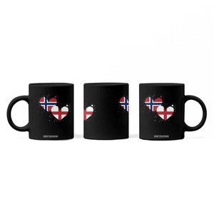 Distressed Norway and England Crossed Flags Dual Heart Graphic Coffee Mug Love Half Norwegian Half English Pride TS02 Print Your Wear