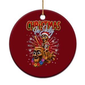 Christmas In July Tung Tung Tung TTT Sahur Cursed Meme Ceramic Ornament Funny Ironic Tropical Summer Hawaiian Holiday Surreal