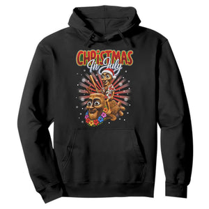 Christmas In July Tung Tung Tung TTT Sahur Cursed Meme Hoodie Funny Ironic Tropical Summer Hawaiian Holiday Surreal