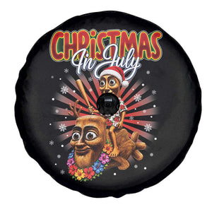 Christmas In July Tung Tung Tung TTT Sahur Cursed Meme Spare Tire Cover Funny Ironic Tropical Summer Hawaiian Holiday Surreal