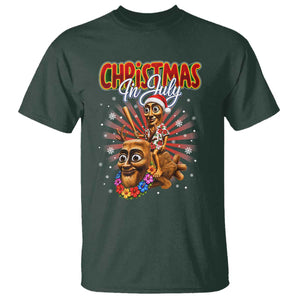 Christmas In July Tung Tung Tung TTT Sahur Cursed Meme T Shirt Funny Ironic Tropical Summer Hawaiian Holiday Surreal