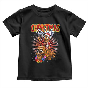 Christmas In July Tung Tung Tung TTT Sahur Cursed Meme Toddler T Shirt Funny Ironic Tropical Summer Hawaiian Holiday Surreal