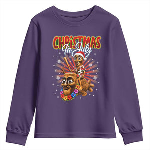 Christmas In July Tung Tung Tung TTT Sahur Cursed Meme Youth Sweatshirt Funny Ironic Tropical Summer Hawaiian Holiday Surreal