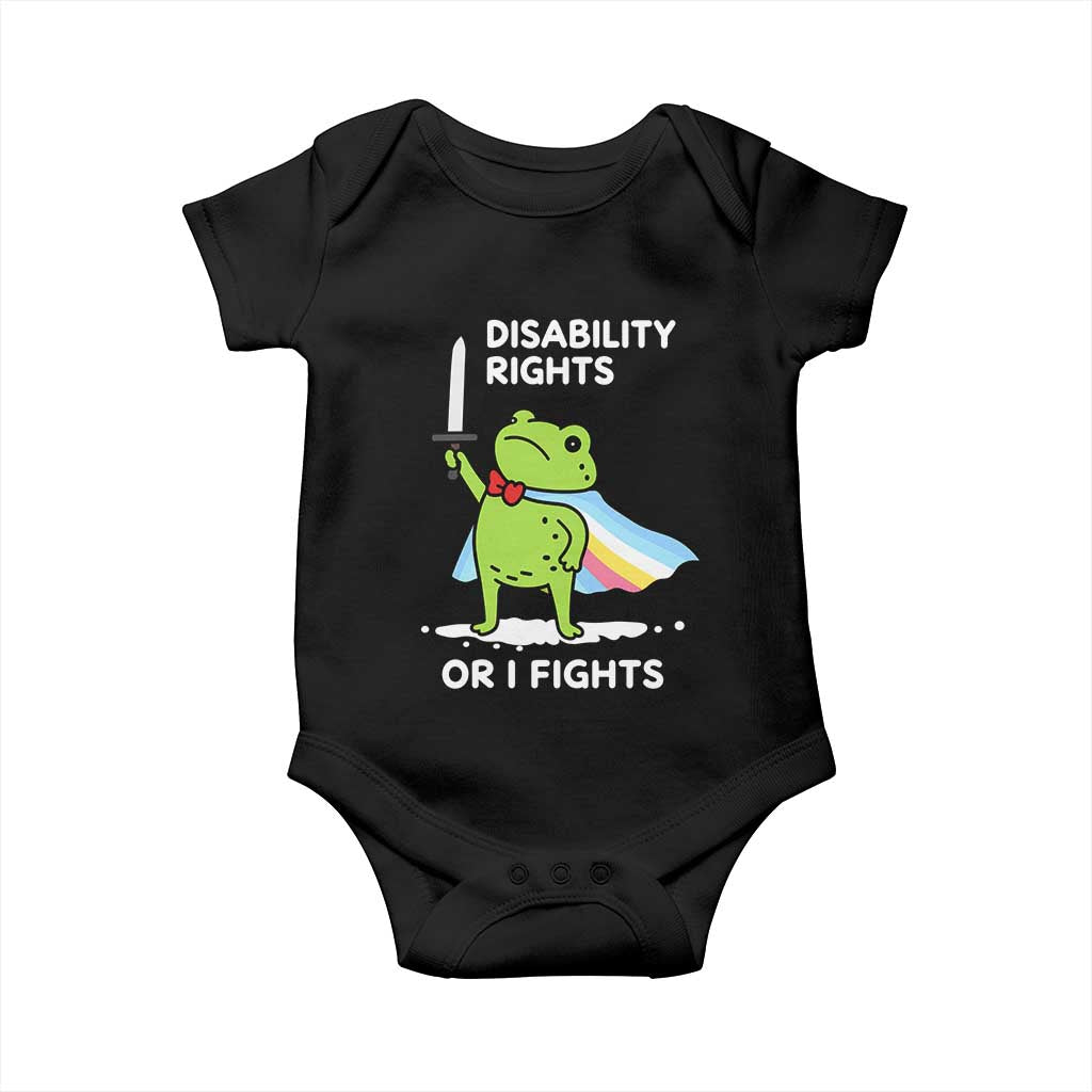 Funny Frog Disability Pride Flag Warrior Baby Onesie Disability Rights Or I Fights