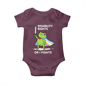 Funny Frog Disability Pride Flag Warrior Baby Onesie Disability Rights Or I Fights
