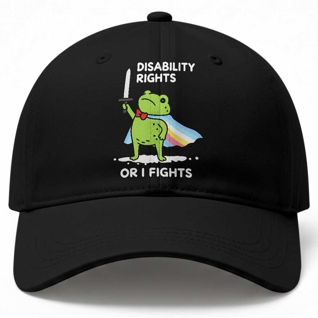 Funny Frog Disability Pride Flag Warrior Baseball Cap Disability Rights Or I Fights TS02 Print Your Wear
