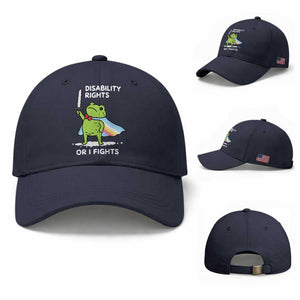 Funny Frog Disability Pride Flag Warrior Baseball Cap Disability Rights Or I Fights