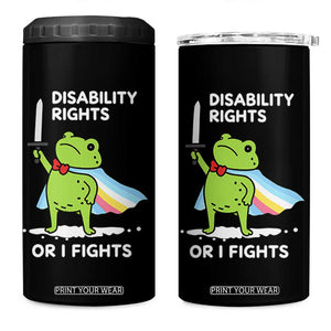 Funny Frog Disability Pride Flag Warrior 4 in 1 Can Cooler Tumbler Disability Rights Or I Fights