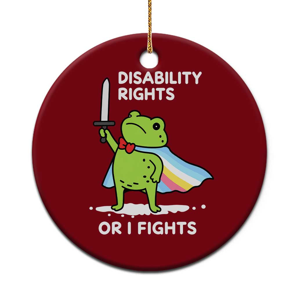 Funny Frog Disability Pride Flag Warrior Ceramic Ornament Disability Rights Or I Fights TS02 1pc Red Print Your Wear
