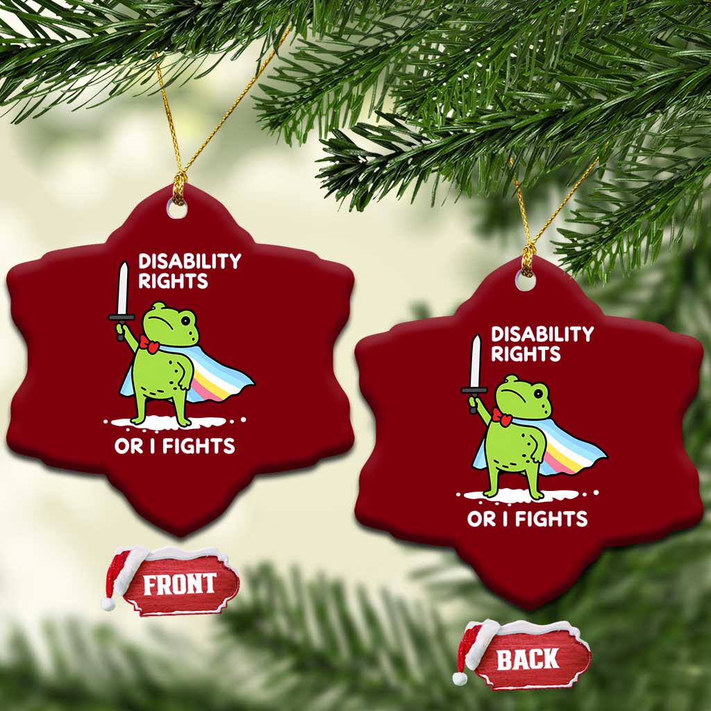 Funny Frog Disability Pride Flag Warrior Ceramic Ornament Disability Rights Or I Fights