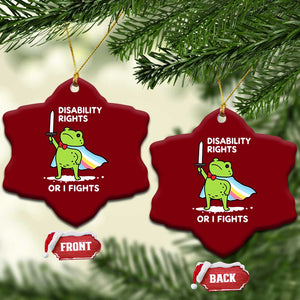 Funny Frog Disability Pride Flag Warrior Ceramic Ornament Disability Rights Or I Fights