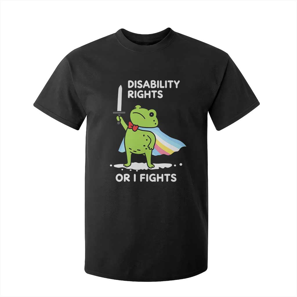 Funny Frog Disability Pride Flag Warrior T Shirt For Kid Disability Rights Or I Fights