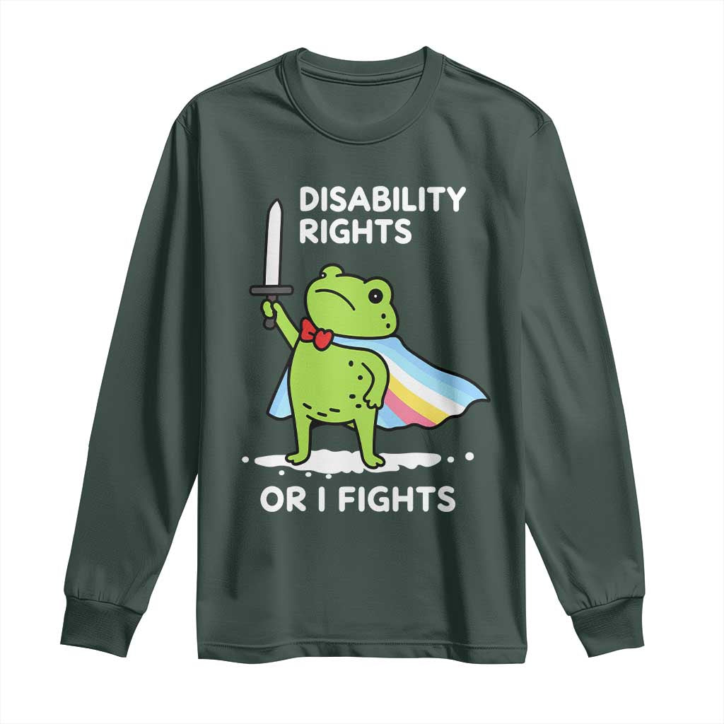 Funny Frog Disability Pride Flag Warrior Long Sleeve Shirt Disability Rights Or I Fights