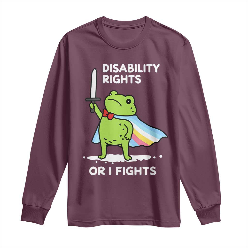 Funny Frog Disability Pride Flag Warrior Long Sleeve Shirt Disability Rights Or I Fights