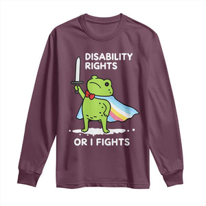 Funny Frog Disability Pride Flag Warrior Long Sleeve Shirt Disability Rights Or I Fights