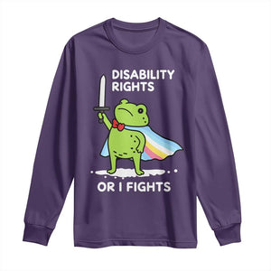 Funny Frog Disability Pride Flag Warrior Long Sleeve Shirt Disability Rights Or I Fights