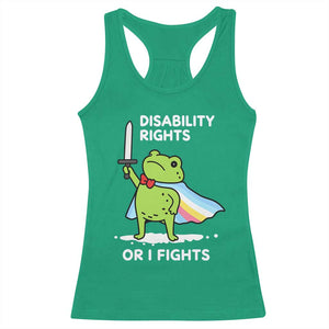 Funny Frog Disability Pride Flag Warrior Racerback Tank Top Disability Rights Or I Fights