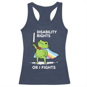 Funny Frog Disability Pride Flag Warrior Racerback Tank Top Disability Rights Or I Fights