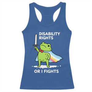 Funny Frog Disability Pride Flag Warrior Racerback Tank Top Disability Rights Or I Fights