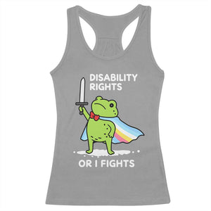 Funny Frog Disability Pride Flag Warrior Racerback Tank Top Disability Rights Or I Fights
