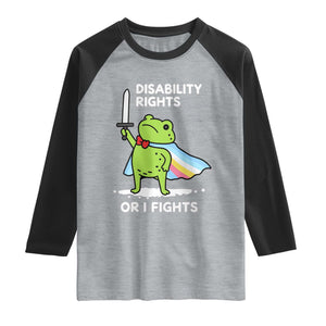 Funny Frog Disability Pride Flag Warrior Raglan Shirt Disability Rights Or I Fights