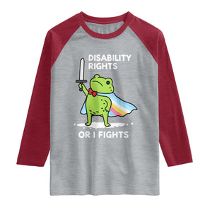 Funny Frog Disability Pride Flag Warrior Raglan Shirt Disability Rights Or I Fights