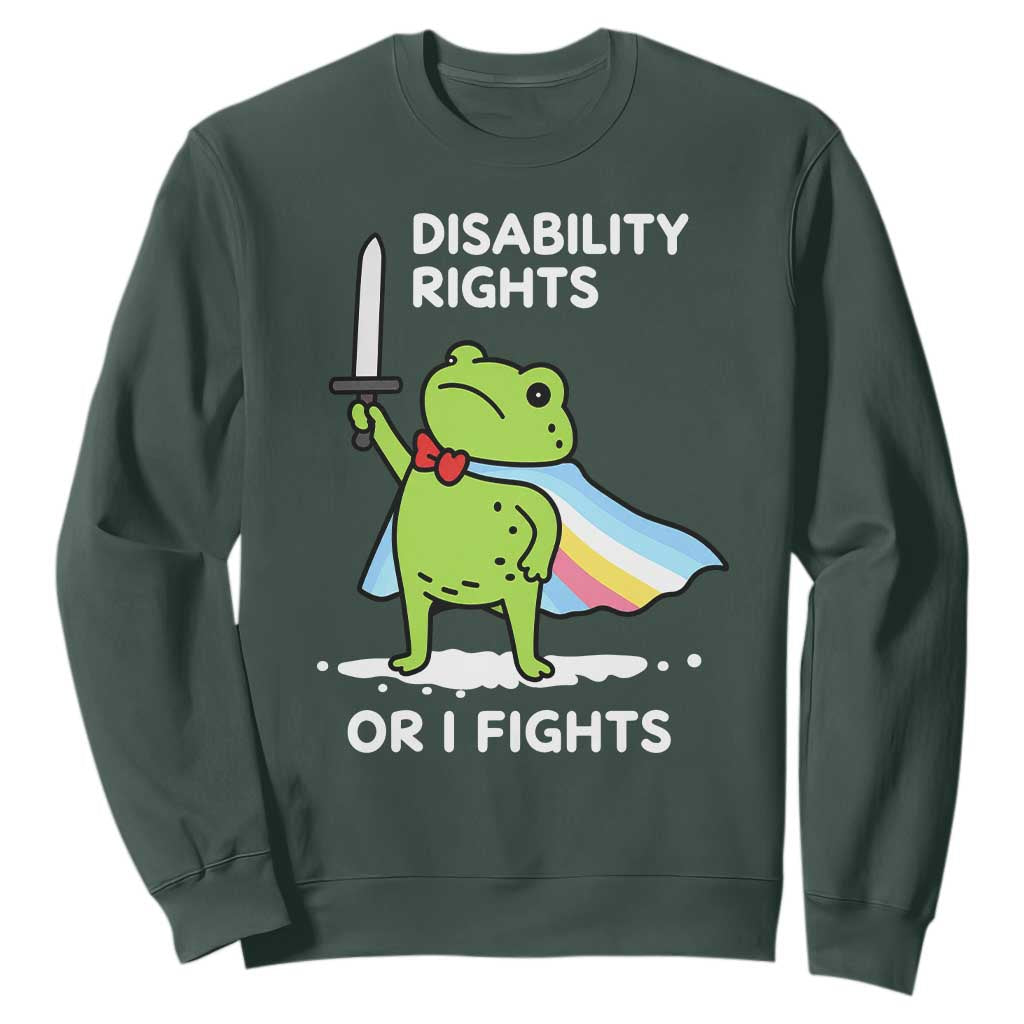 Funny Frog Disability Pride Flag Warrior Sweatshirt Disability Rights Or I Fights