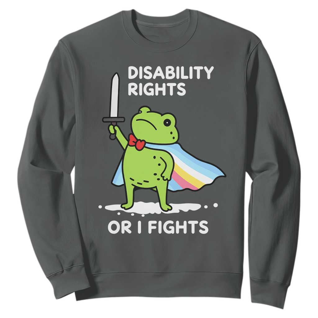 Funny Frog Disability Pride Flag Warrior Sweatshirt Disability Rights Or I Fights