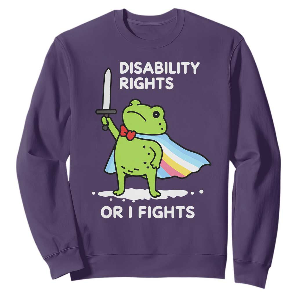 Funny Frog Disability Pride Flag Warrior Sweatshirt Disability Rights Or I Fights