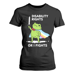 Funny Frog Disability Pride Flag Warrior T Shirt For Women Disability Rights Or I Fights