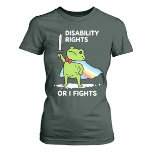 Funny Frog Disability Pride Flag Warrior T Shirt For Women Disability Rights Or I Fights